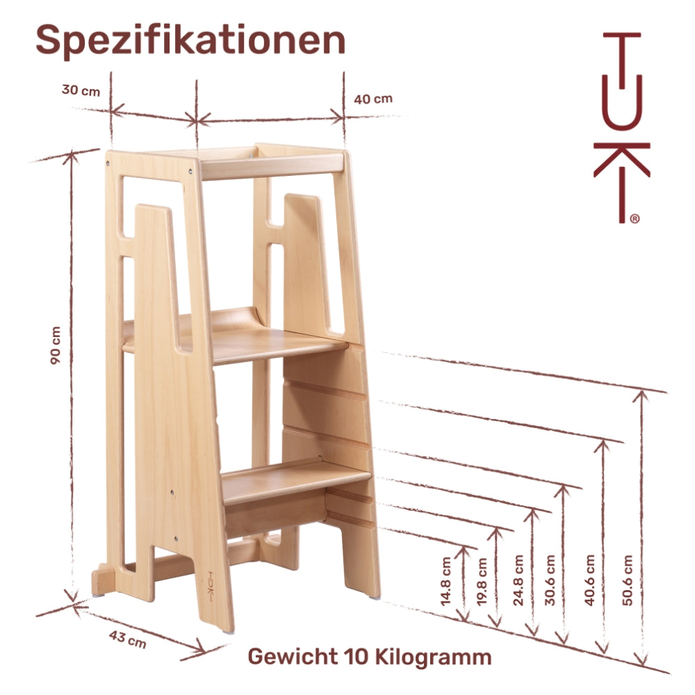 TUKI Lernturm + gratis Anti Rutschmatten Set