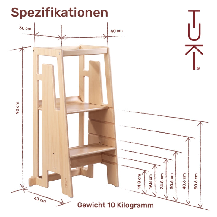 TUKI Lernturm + gratis Anti Rutschmatten Set